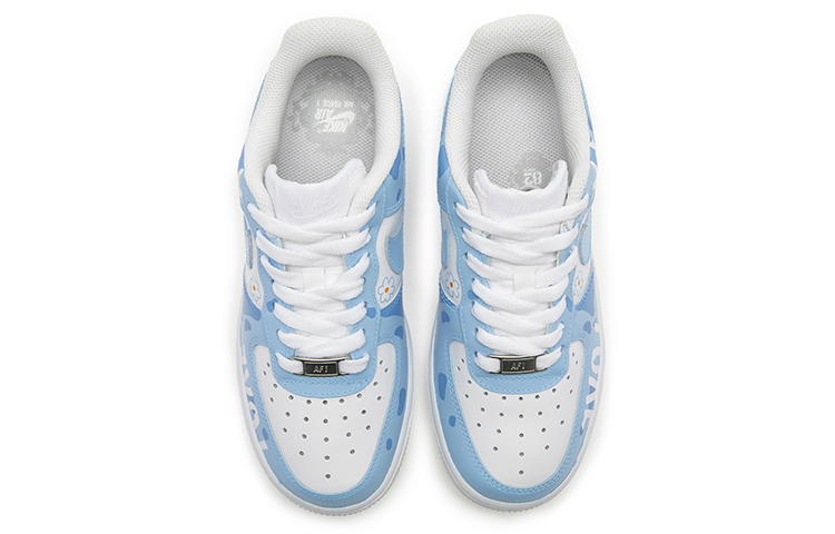 Shop (W) [Sepatu Kustom] Nike Air Force 1 Low 'Retro Girl Camo Grafiti Kupu Bunga Biru UNC' DD8959-100(TeanB-女款复古女孩北卡蓝)