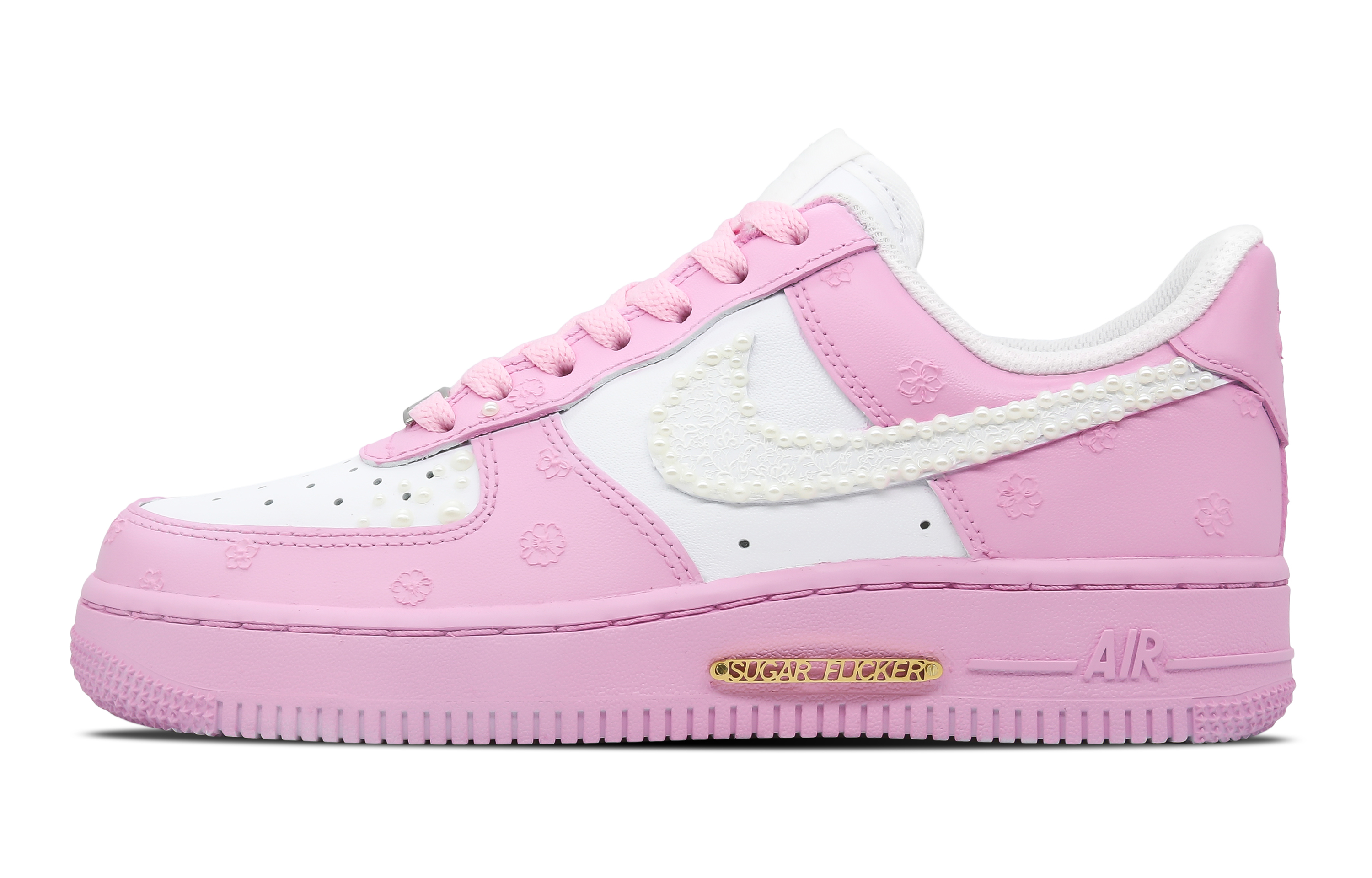 Buy (W) [Kasut Rekaan Tersuai] Nike Air Force 1 Rendah 'Rococo Pink Berukir' DD8959-100(Teamone-AF1珠翠粉）