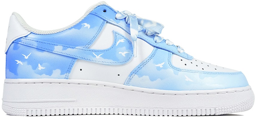 【定制球鞋】Nike Air Force 1 Low Triple White 空軍一號 浪漫藍天 天際 喜鵲 飛鳥 漸變色天空 晴天 休閒 低幫 板鞋 女款 藍色 Order 【定制球鞋】Nike Air Force 1 Low Triple White 空軍一號 浪漫藍天 天際 喜鵲 飛鳥 漸變色天空 晴天 休閒 低幫 板鞋 女款 藍色