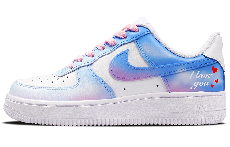 Lookbook (W) [Kasut Custom] Nike Air Force 1 Low 'Romantic Sky Gradient Biru ke Merah Jambu' DD8959-100(TeamP-款渐变蓝粉女款七夕喷绘)