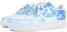 Lookbook 【定制球鞋】Nike Air Force 1 Low Triple White 空軍一號 浪漫藍天 天際 喜鵲 飛鳥 漸變色天空 晴天 休閒 低幫 板鞋 女款 藍色