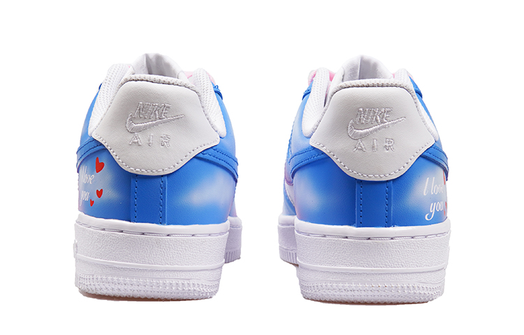 Sizing (W) [Kasut Custom] Nike Air Force 1 Low 'Romantic Sky Gradient Biru ke Merah Jambu' DD8959-100(TeamP-款渐变蓝粉女款七夕喷绘)
