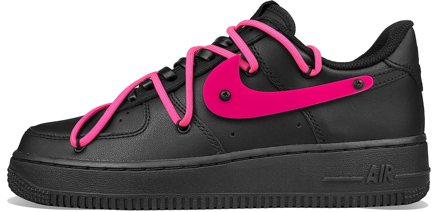custom-shoes-women-nike-air-force-1-low-rose-pink-black-warrior
