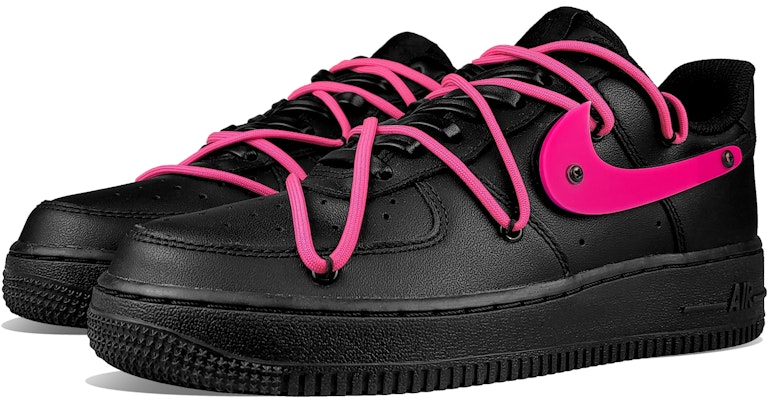 【定製球鞋】 Nike 空軍壹號 玫紅 粉色 立體鉤子 解構鞋帶 黑武士 低幫 板鞋 女款 黑粉 Lookbook 【定製球鞋】 Nike 空軍壹號 玫紅 粉色 立體鉤子 解構鞋帶 黑武士 低幫 板鞋 女款 黑粉