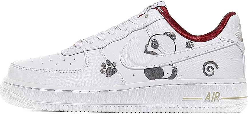 【訂製球鞋】Nike Air Force 1 低筒 經典國風 快跑熊貓 防滑 耐磨 板鞋 女款 白色 Buy 【訂製球鞋】Nike Air Force 1 低筒 經典國風 快跑熊貓 防滑 耐磨 板鞋 女款 白色