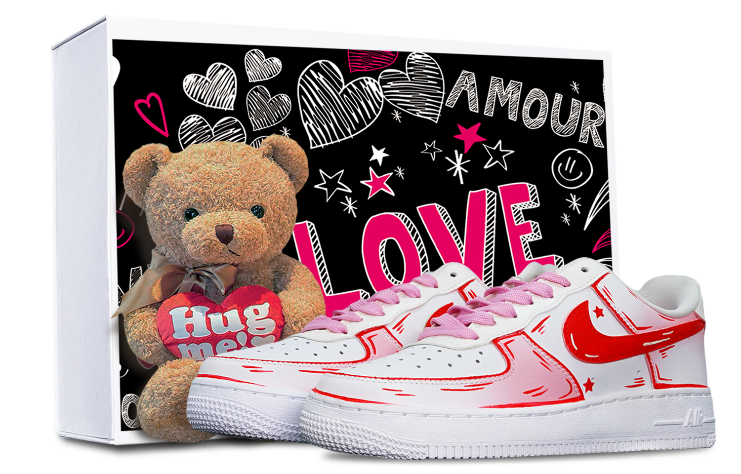 [Custom Shoes] (W) Nike Air Force 1 Low 'Sakura Pink Line'