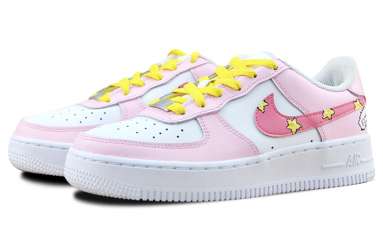 Lookbook (W) [Kasot Custom] Nike Air Force 1 Rendah 'Sakura Gradient Hati dan Bintang' 314192-117(Team叁-女款喷绘手绘魔卡少女樱)