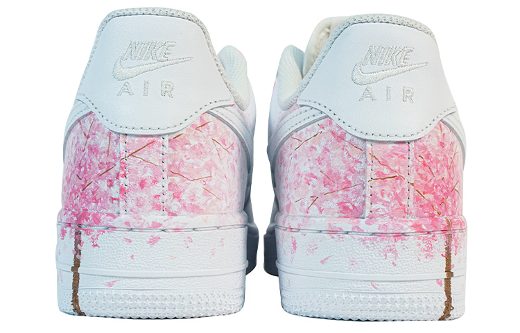 Shop (W) [Kasut Custom] Nike Air Force 1 Low 'Sakura Lukisan Tangan' DD8959-100(Team陆-樱花樱舞满天手绘)