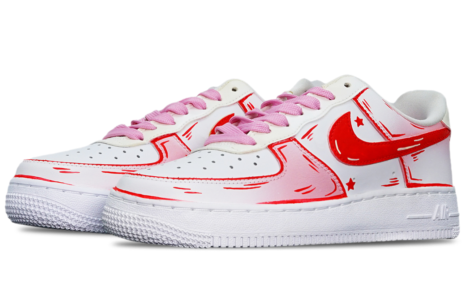 [Custom Shoes] (W) Nike Air Force 1 Low 'Sakura Pink Line' 圖 4