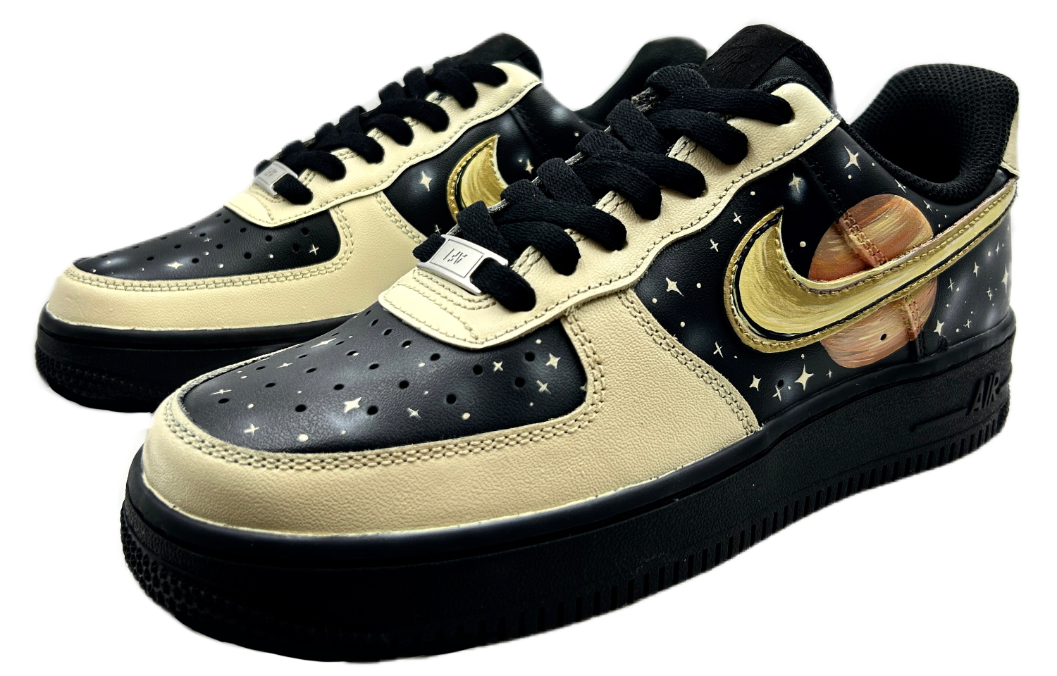 Lookbook (W) [Zapatillas Personalizadas] Nike Air Force 1 Low 'Saturn Space Gold' DD8959-001(TEAM64-女款土星金色)