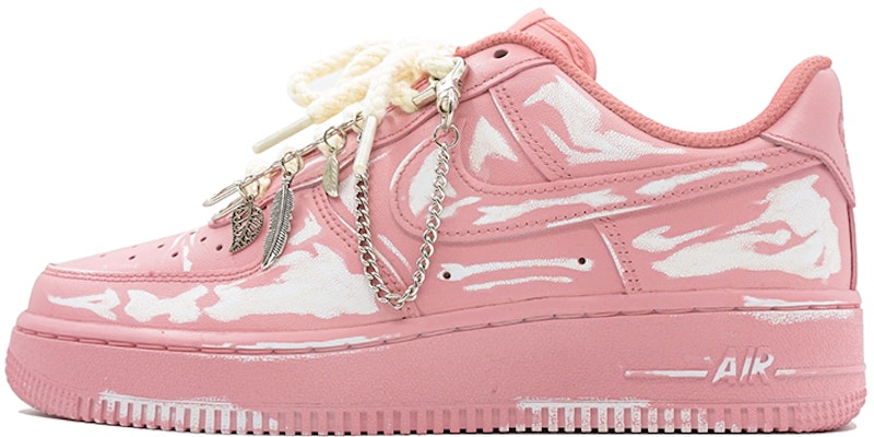 【定制球鞋】Nike Air Force 1 Low 浸染做舊 刮刮樂 粉色藝術館 骨紋 鏈條 休閒 耐磨防滑 低幫 板鞋 女款 粉色 Buy 【定制球鞋】Nike Air Force 1 Low 浸染做舊 刮刮樂 粉色藝術館 骨紋 鏈條 休閒 耐磨防滑 低幫 板鞋 女款 粉色