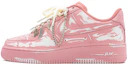 Buy 【定制球鞋】Nike Air Force 1 Low 浸染做舊 刮刮樂 粉色藝術館 骨紋 鏈條 休閒 耐磨防滑 低幫 板鞋 女款 粉色