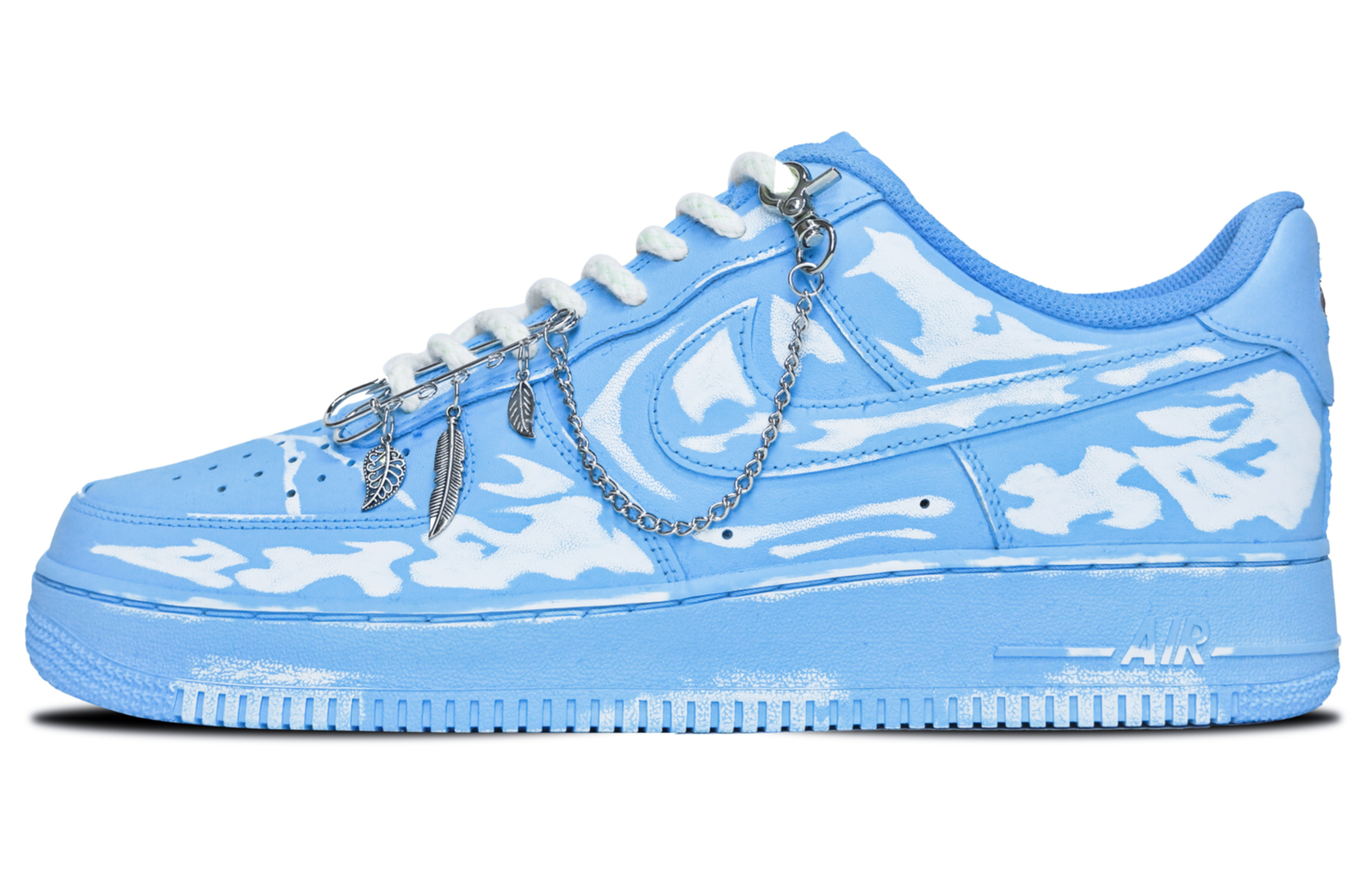 Buy (W) [Sepatu Custom] Nike Air Force 1 Low 'Scratch Biru Gallery' DD8959-100(Team陆-女款浸染刮刮乐骨纹链条)