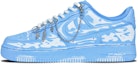 Buy 【定製球鞋】Nike Air Force 1 Low 浸染做舊 刮刮樂 藍色藝術館 骨紋 鏈條 休閒 耐磨防滑 低幫 板鞋 女款 藍色
