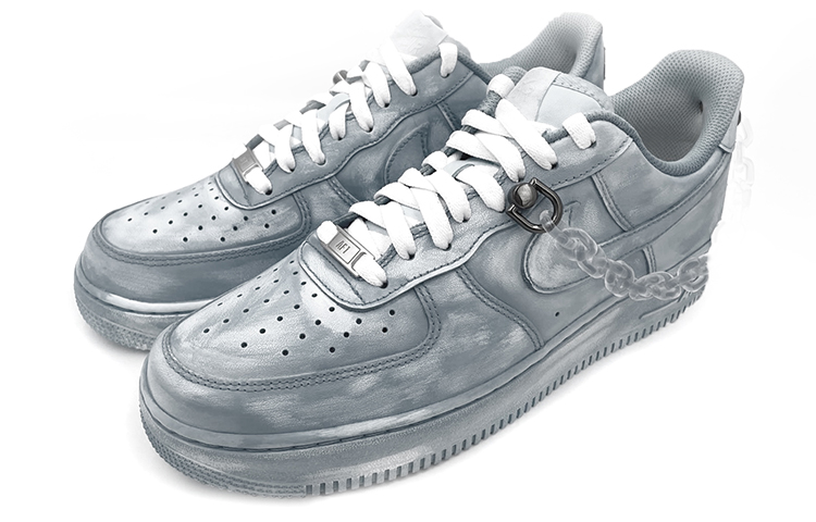 Lookbook (W) 나이키 에어포스 1 로우 '스크래치 그레이' (커스텀) 315115-112(TeamE-浸染-酒精刮刮乐-灰色)