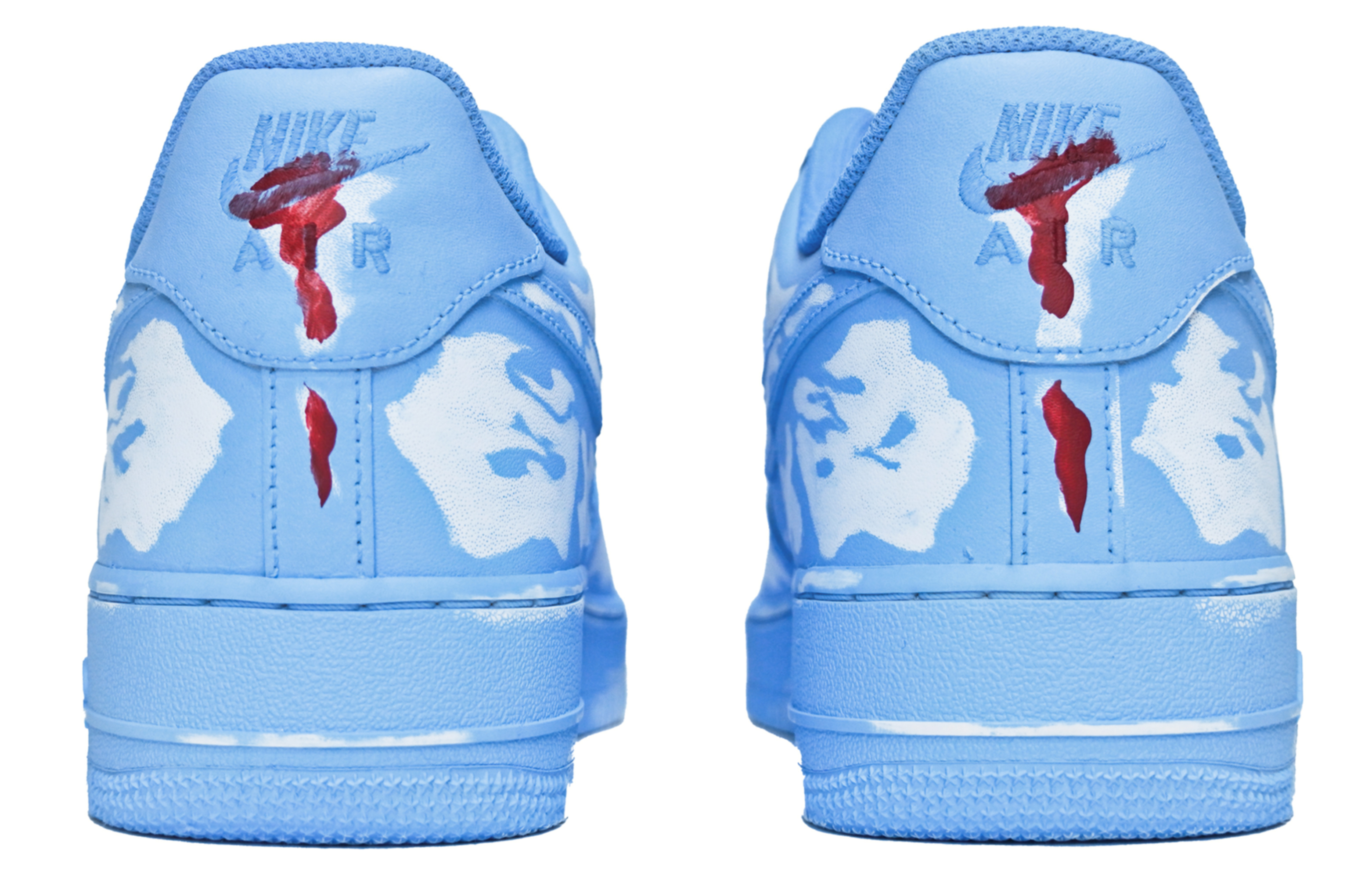 Shop (W) [Sepatu Custom] Nike Air Force 1 Low 'Scratch Biru Gallery' DD8959-100(Team陆-女款浸染刮刮乐骨纹链条)