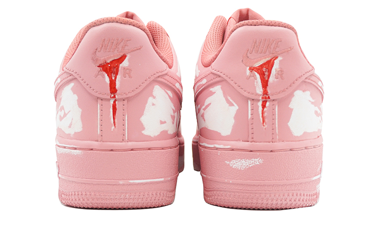 Purchase 【定制球鞋】Nike Air Force 1 Low 浸染做舊 刮刮樂 粉色藝術館 骨紋 鏈條 休閒 耐磨防滑 低幫 板鞋 女款 粉色