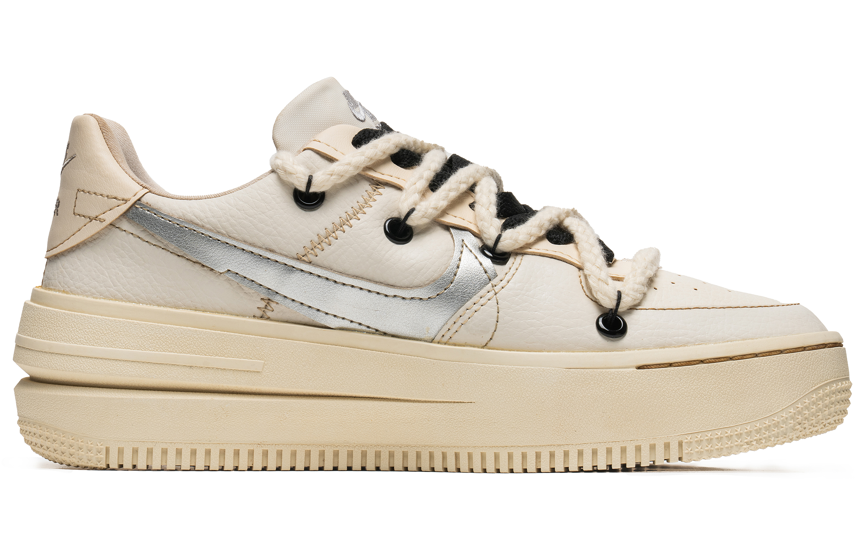 Order 【訂製球鞋】Nike Air Force 1 Low 空軍一號 野鶴製造 銀色山泉 咖啡染 舒適百搭 低筒 板鞋 女款 米白黑