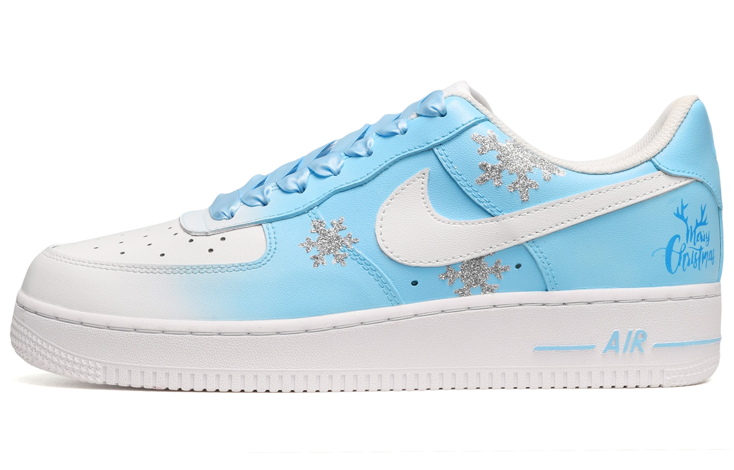 Order (W) [Sneakers Kustom] Nike Air Force 1 Low 'Silver Snowflake Winter Lover' DD8959-100(TeamE-女款冬日恋人蓝白)