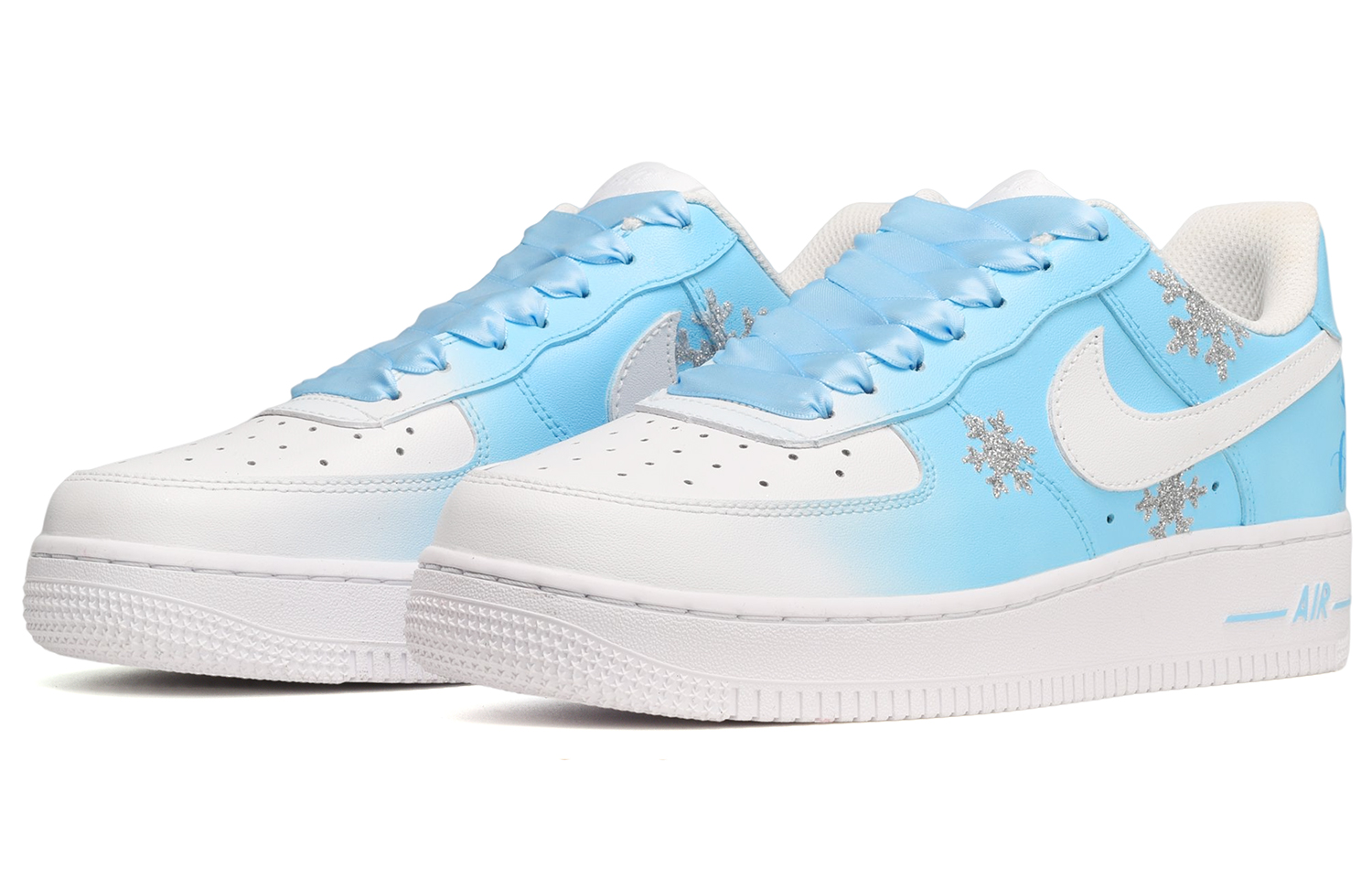 Shop (W) [Sneakers Kustom] Nike Air Force 1 Low 'Silver Snowflake Winter Lover' DD8959-100(TeamE-女款冬日恋人蓝白)