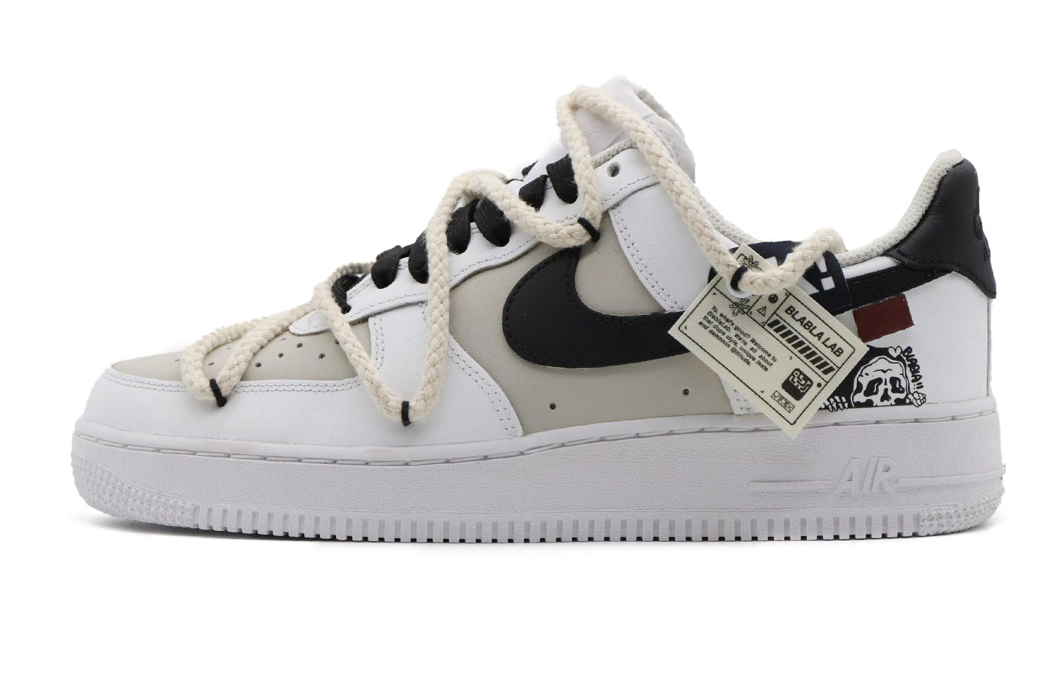 Order (W) 나이키 에어포스 1 로우 '해골 검정' (커스텀) DD8959-100(Team57-女款骷髅颜)