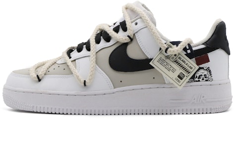 【客製化球鞋】Nike Air Force 1 低筒 骷髏黑顏 戶外 穿搭 高街風 積塵鞋 復古做舊 板鞋 女款 黑白灰 Order 【客製化球鞋】Nike Air Force 1 低筒 骷髏黑顏 戶外 穿搭 高街風 積塵鞋 復古做舊 板鞋 女款 黑白灰