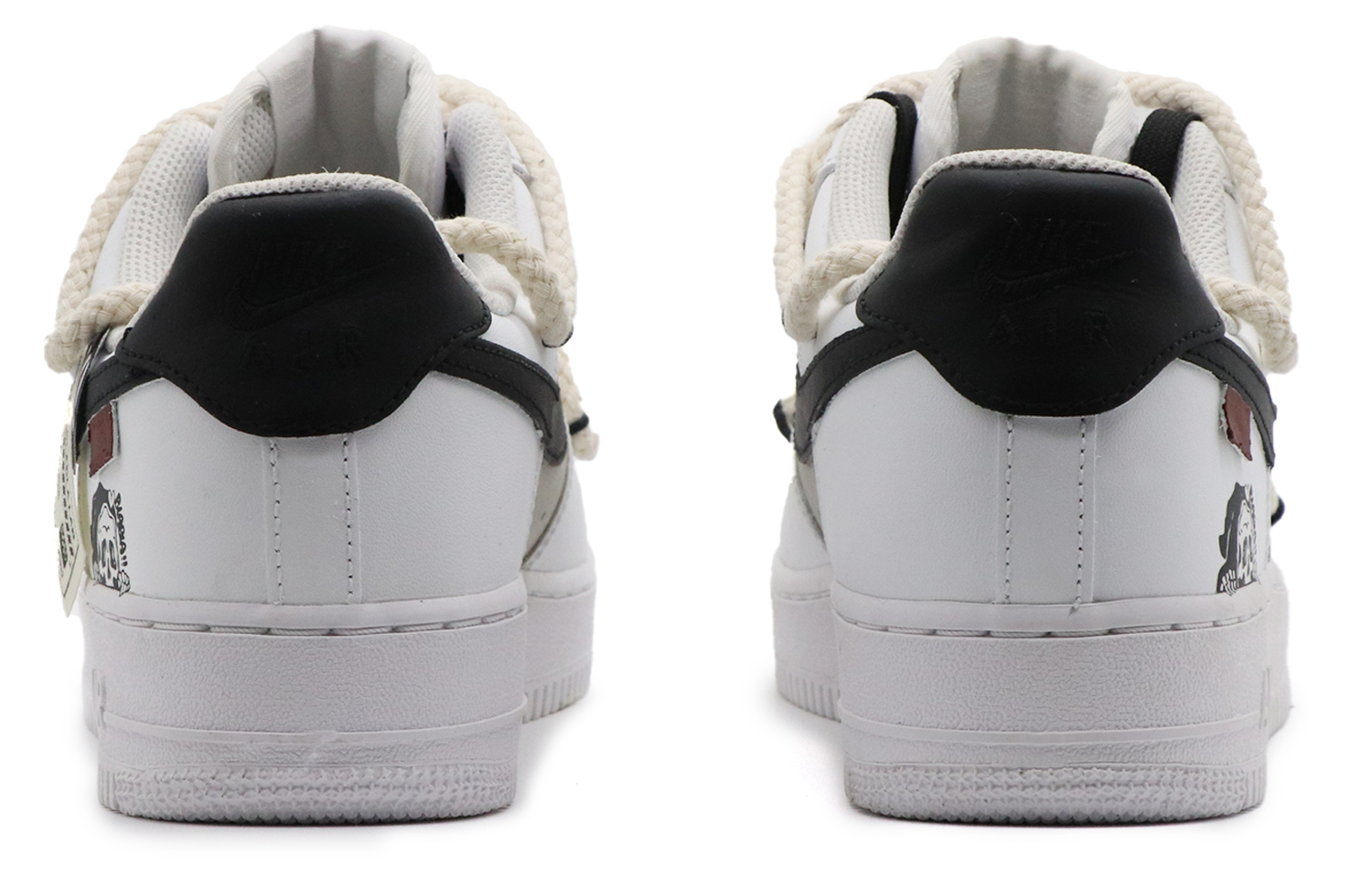 Purchase (W) 나이키 에어포스 1 로우 '해골 검정' (커스텀) DD8959-100(Team57-女款骷髅颜)