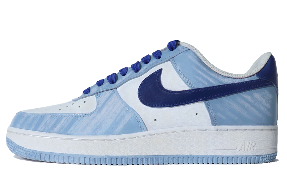 Buy (W) [Sepatu Custom] Nike Air Force 1 Low 'Smog Biru Gradient - Klein Biru Sutra' DD8959-100(team25-蓝手绘)