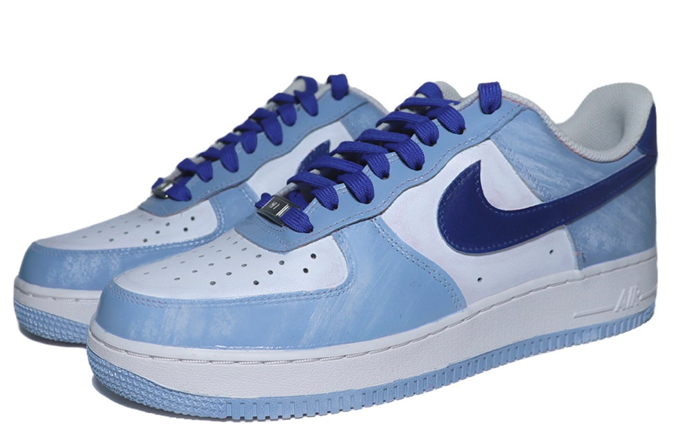 Lookbook (W) [Sepatu Custom] Nike Air Force 1 Low 'Smog Biru Gradient - Klein Biru Sutra' DD8959-100(team25-蓝手绘)