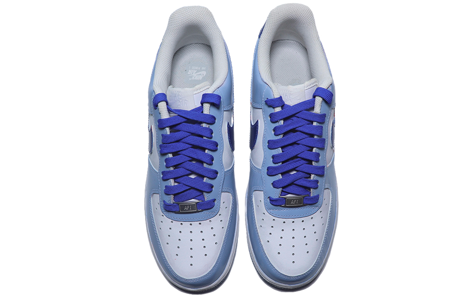 Shop (W) [Sepatu Custom] Nike Air Force 1 Low 'Smog Biru Gradient - Klein Biru Sutra' DD8959-100(team25-蓝手绘)