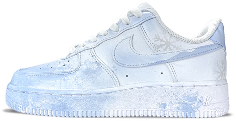【定制球鞋】Nike Air Force 1 Low 1' 07 雪花漸變 藍色戀人 手繪噴繪 低幫 板鞋 女款 藍白 Buy 【定制球鞋】Nike Air Force 1 Low 1' 07 雪花漸變 藍色戀人 手繪噴繪 低幫 板鞋 女款 藍白