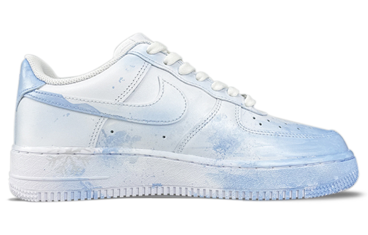 Order (W) [Sepatu Kustom] Nike Air Force 1 Low 'Gradasi Salju - Biru Keren' 315115-112(TeamTwo-女款喷绘手绘冬日雪花)