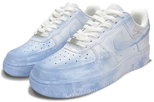 【定制球鞋】Nike Air Force 1 Low 1' 07 雪花漸變 藍色戀人 手繪噴繪 低幫 板鞋 女款 藍白 Lookbook 【定制球鞋】Nike Air Force 1 Low 1' 07 雪花漸變 藍色戀人 手繪噴繪 低幫 板鞋 女款 藍白