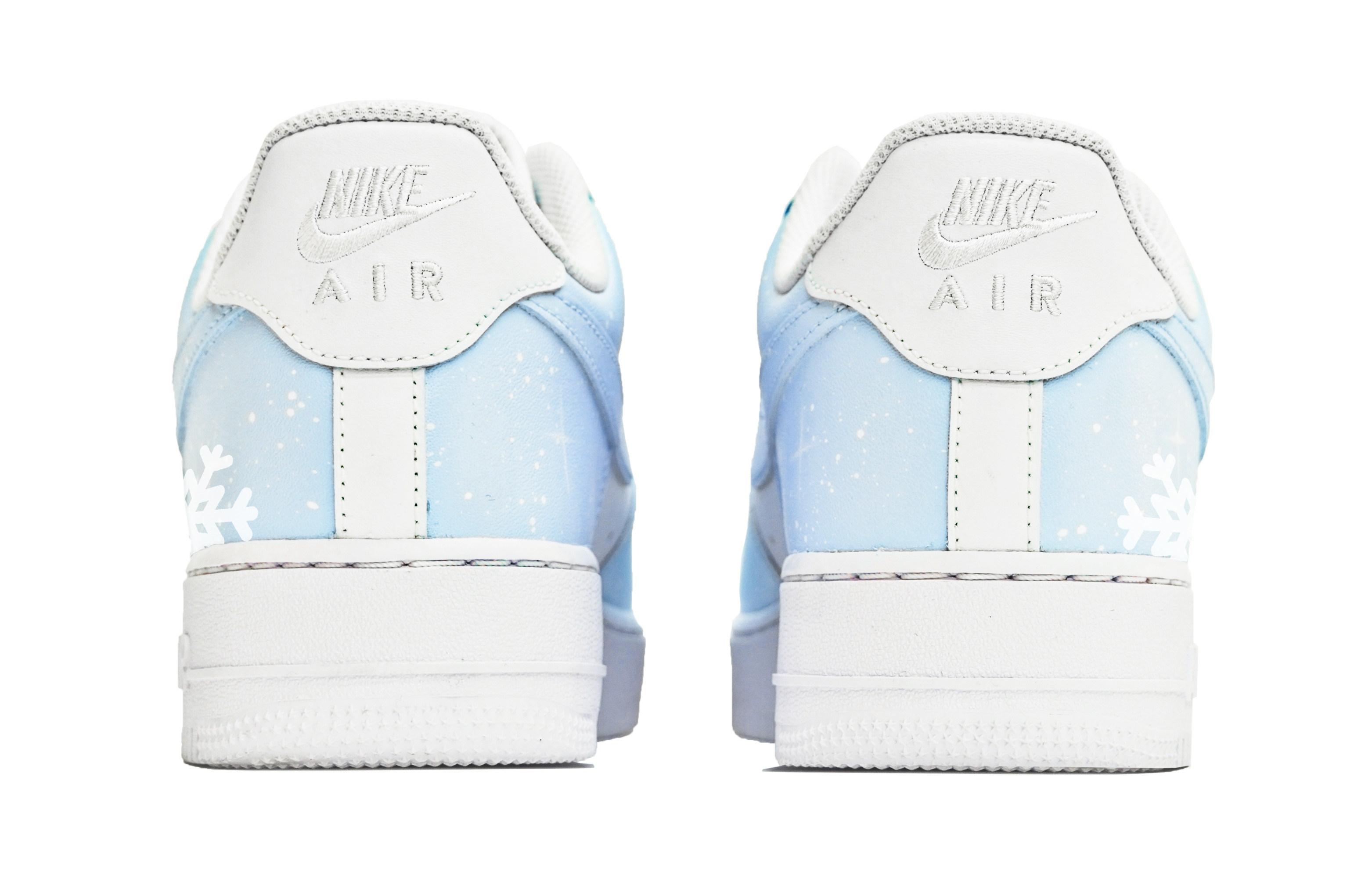 [Custom Shoes] (W) Nike Air Force 1 Low 'Snowflake Macaron Gradient Splatter Blue-White' 圖 4