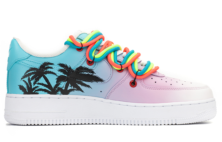 Order (W) 【定制鞋】耐克 Air Force 1 Low "南海滩彩虹鞋带棕榈棉花糖渐变" 315115-112(TeamA-AF1女款OW椰子棉花糖)