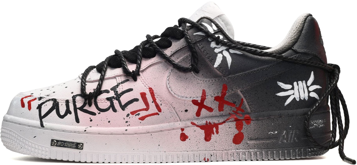 custom-shoes-women-nike-air-force-1-low-splattered-graffiti-black-white-red