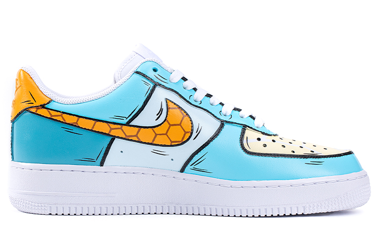 Order (W) [Sepatu Custom] Nike Air Force 1 Low 'Squirtle Anime Kustom' DD8959-100(TeamB-女款杰尼龟蓝棕)