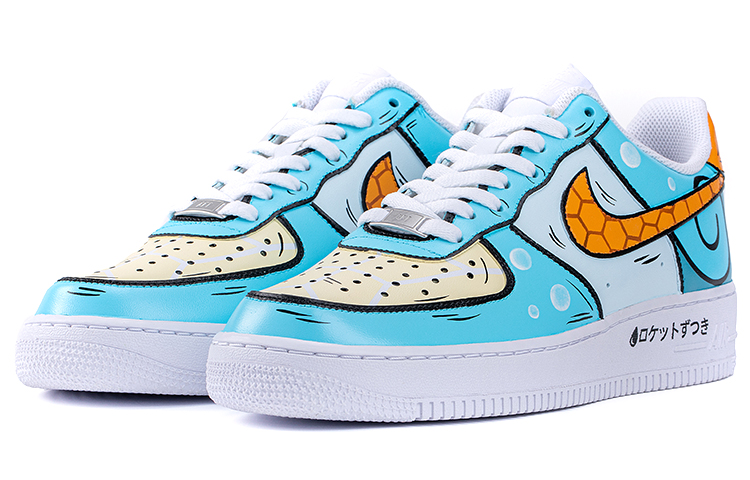 Lookbook (W) [Sepatu Custom] Nike Air Force 1 Low 'Squirtle Anime Kustom' DD8959-100(TeamB-女款杰尼龟蓝棕)