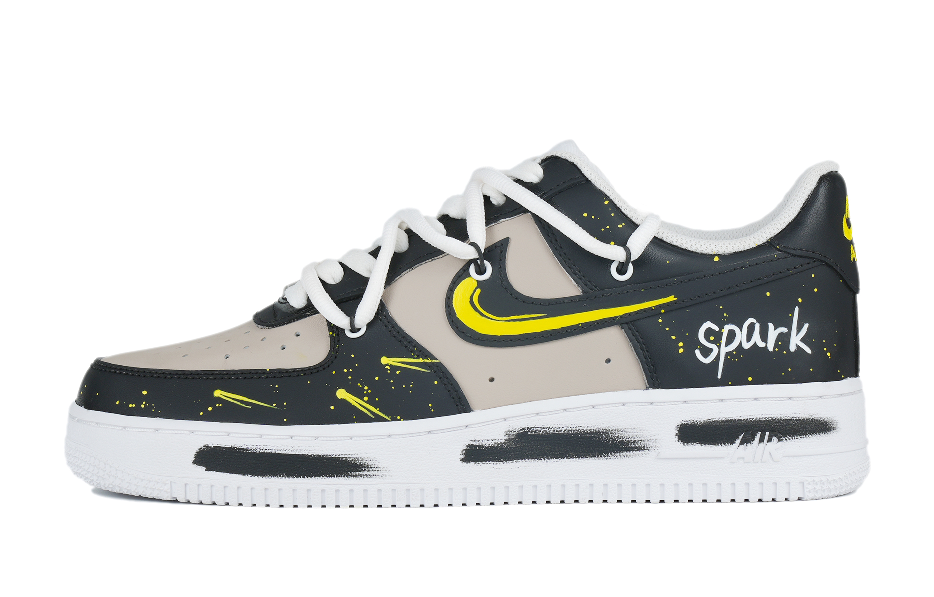 Buy 【定製球鞋】Nike Air Force 1 Low 空軍一號 繁星 復古經典 低幫 板鞋 女款 黑黃