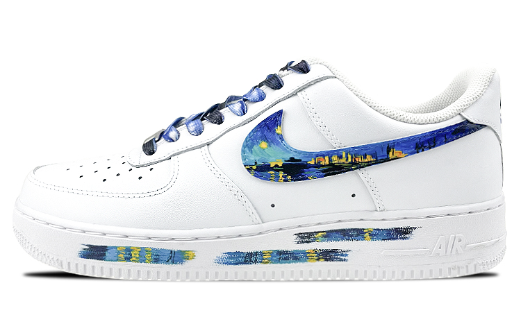 Buy (W) [Kasut Custom] Nike Air Force 1 Rendah 'Starry Night Over the Rhone - Van Gogh' DH2920-111(Team叁-女款星夜蓝紫)