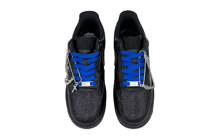 Shop (W) [Sepatu Custom] Nike Air Force 1 Low 'Biru Hitam Berbintang' DD8959-001(Team47-女款满天星蓝SBOX)