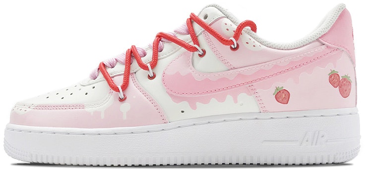 custom-shoes-women-nike-air-force-1-low-strawberry-hand-painted