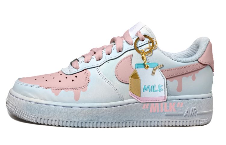 Buy [Custom Shoes] (Women) Nike Air Force 1 Low 'Strawberry Milk Blue-Pink Gradient'