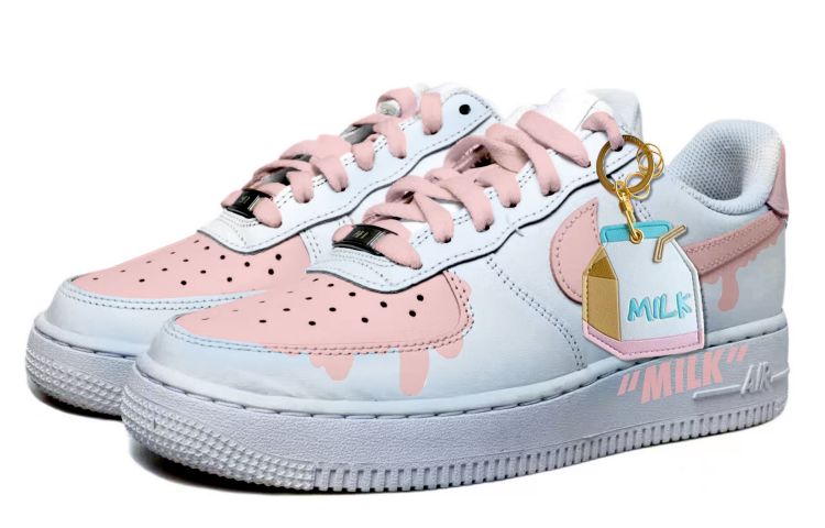 Lookbook [Custom Shoes] (Women) Nike Air Force 1 Low 'Strawberry Milk Blue-Pink Gradient'