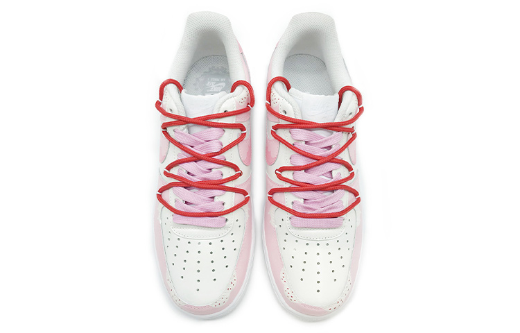 Shop (W) [Sepatu Kustom] Nike Air Force 1 Low 'Strawberry Hand-Painted' DD8959-100(TeamD-女款草莓手绘彩绘粉白)