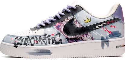 【定制球鞋】 Nike Air Force 1 Low 空軍一號 街頭潮流塗鴉 低幫 板鞋 女款 黑白藍 Buy 【定制球鞋】 Nike Air Force 1 Low 空軍一號 街頭潮流塗鴉 低幫 板鞋 女款 黑白藍