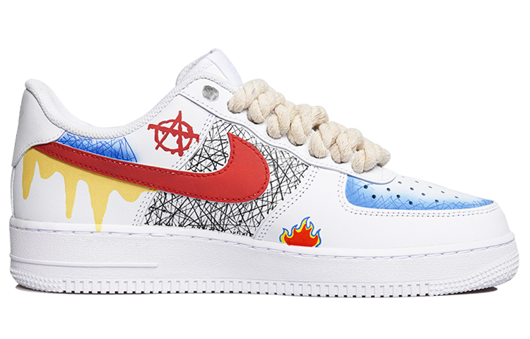 Order (W) [定制鞋] 耐克空军一号 低帮 '街头涂鸦红黄蓝' DD8959-100(TeamP-女款街头涂鸦红黄蓝)