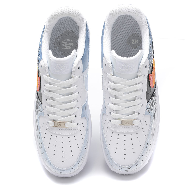 [Custom Shoes] (W) Nike Air Force 1 Low 'Street Splatter Blue-White' 圖 4