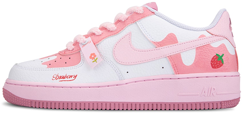【客製球鞋】 Nike Air Force 1 Low 空軍一號 夏天主題 草莓奶昔 板鞋 女款 粉白 Buy 【客製球鞋】 Nike Air Force 1 Low 空軍一號 夏天主題 草莓奶昔 板鞋 女款 粉白
