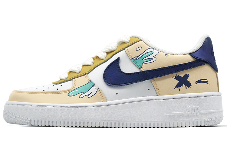 Buy (W) ナイキAF1 ロー "夏ビーチ" 手描きカスタム
(Nike AF1 Rō "Natsu Bīchi" Tegaki Kasutamu) 315115-112(TeamR-女款低饱和拼色溅水)